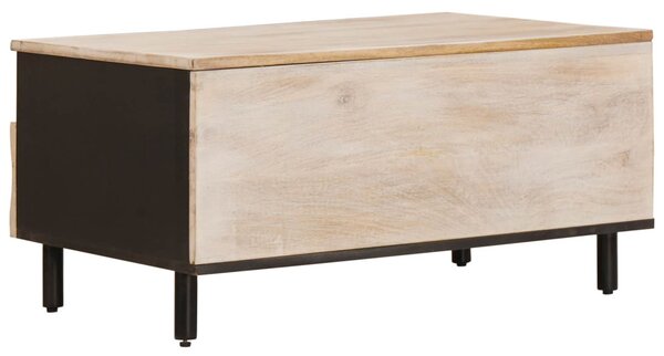 Dohányzóasztal fiókkal Fehér 80 x 54 x 40 cm Tömör Mangófát