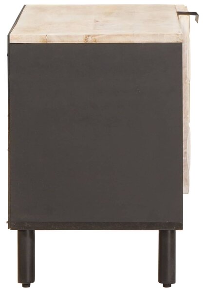 TV szekrény Fehér mosott felület 80 x 33 x 46 cm Tömör Mangófát