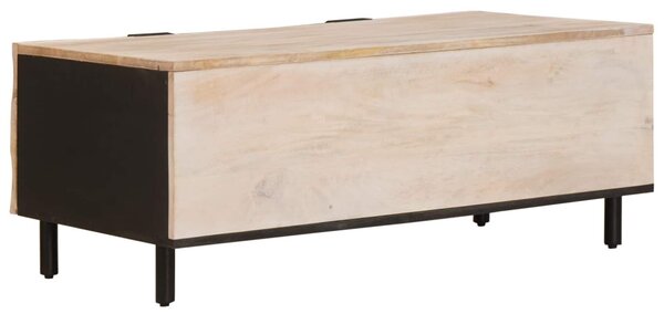 Dohányzóasztal Fehér 100 x 54 x 40 cm Tömör Mangófát
