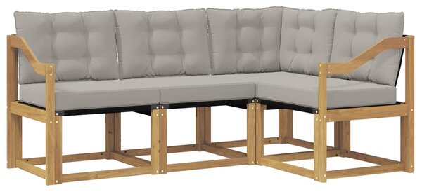 VidaXL Kültéri kanapé szett párnával 4 pcs Fehér és Világosszürke