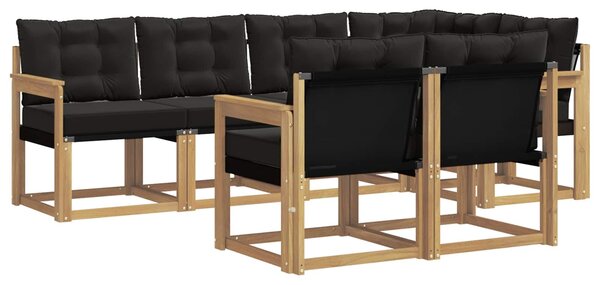 VidaXL Kültéri kanapé szett párnával 7 pcs Fehér és Fekete