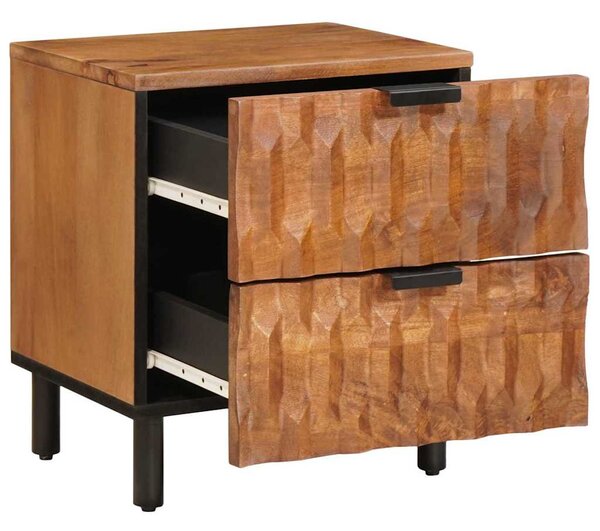 Éjjeliszekrény 2 pcs Barna 40 x 33 x 46 cm Tömör Mangófát