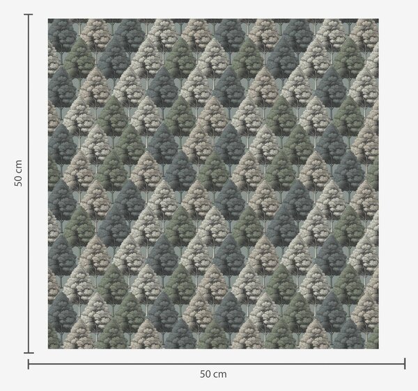 Tapéta Geometrikus erdei minta fákkal zöld színben, Természetes tapétá, a00209 : Uwalls.hu