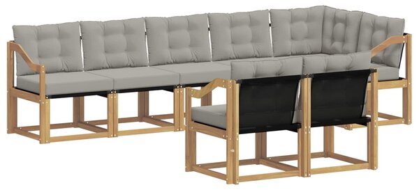 VidaXL Kültéri kanapé szett párnával 8 pcs Fehér és Világosszürke
