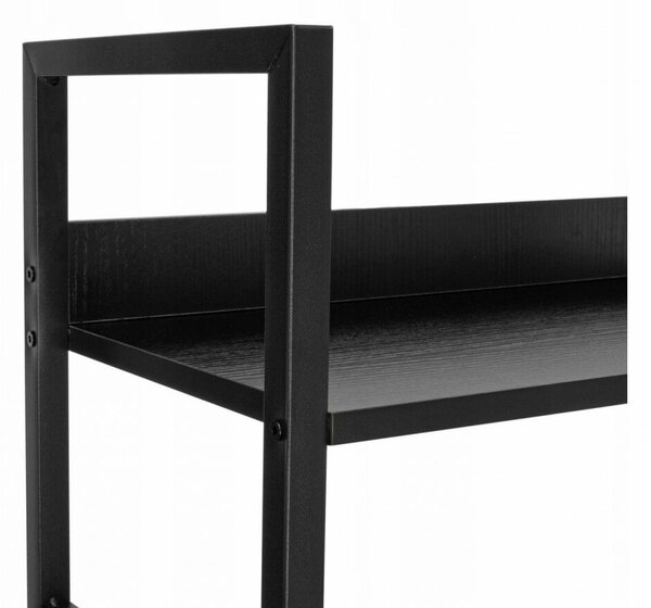 Varberg Loft fekete polc fekete fémvázzal – 125 cm