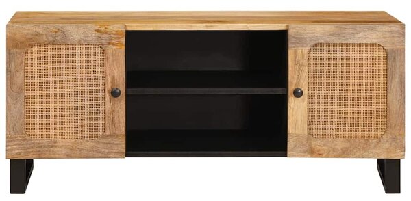 TV szekrény polcokkal Barna 105 x 33 x 46 cm Tömör Mangófát