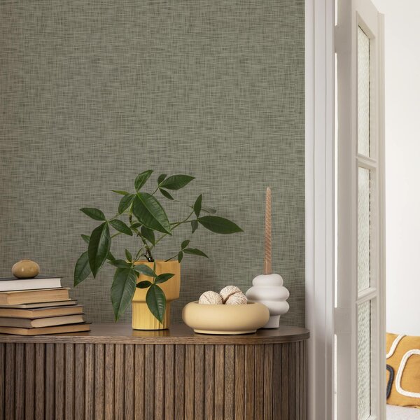 Tapéta Szürke-zöld szövet textúra, vászon rácsos minta, Tapétá loft stílusban, a00235 : Uwalls.hu