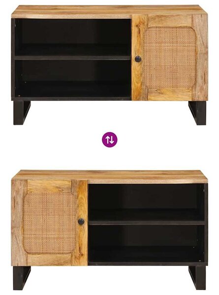 TV szekrény tárolóval Barna 80 x 33 x 46 cm Tömör Mangófát