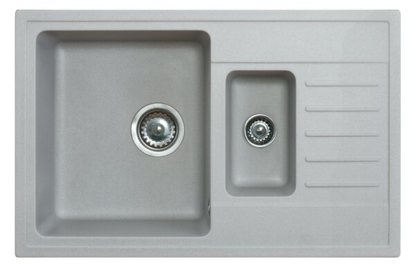 Quadro Plus 1.5D Metalac 158550 Gránit Mosogatótálca - Extra mély, Csepegtetőtálcás, Design, Szürke