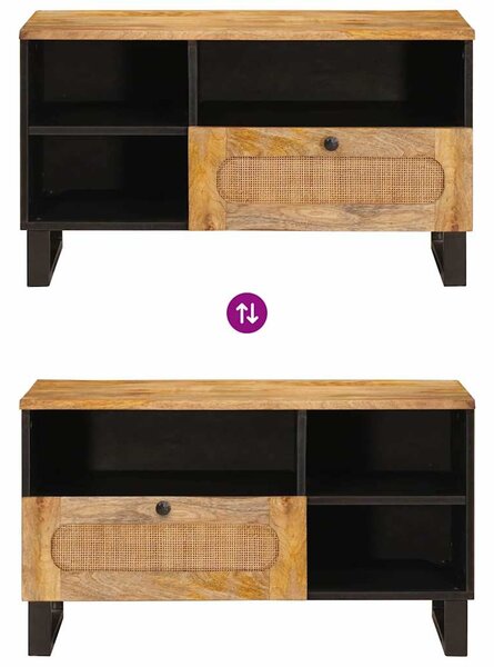 TV szekrény fiókkal Barna 80 x 33 x 46 cm Tömör Mangófát