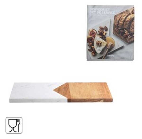 GUSTA fából és márványból készült tálalódeszka 30 cm