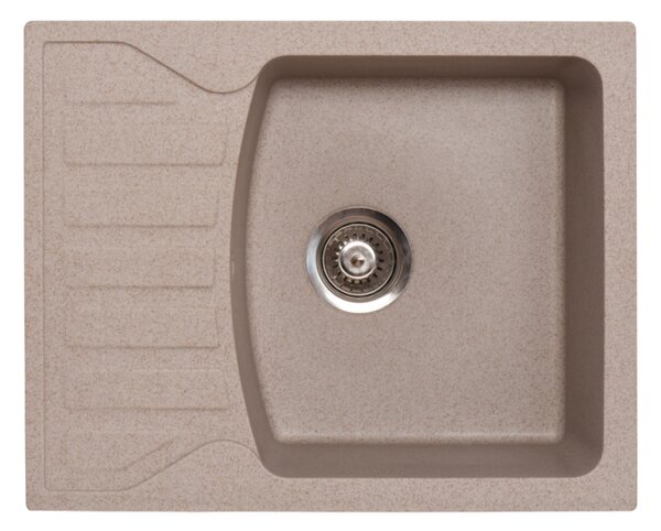 Quadro M Metalac 144120 Gránit Mosogatótálca - Extra mély, Csepegtetőtálcás, Bézs