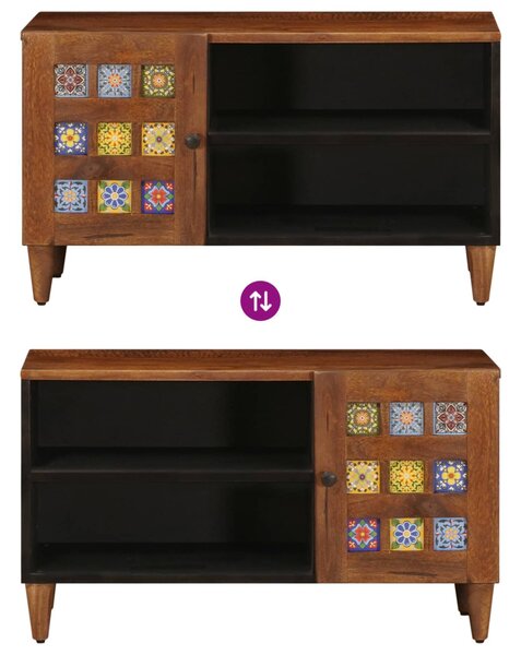 TV szekrény tárolóval Dió 80 x 33 x 46 cm Tömör Mangófát