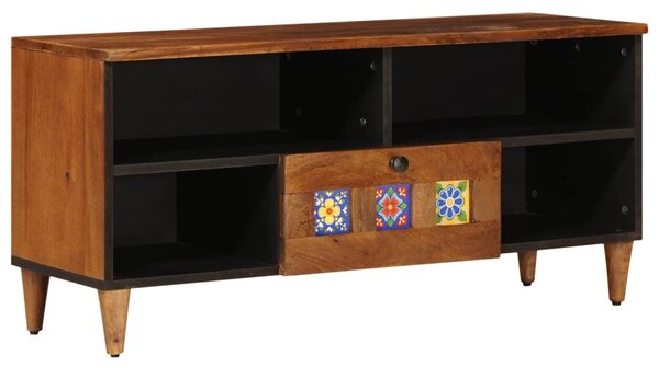 TV szekrény fiókkal Dió 100 x 33 x 46 cm Tömör Mangófát