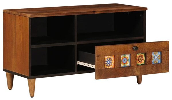 TV szekrény fiókkal Dió 80 x 33 x 46 cm Tömör Mangófát