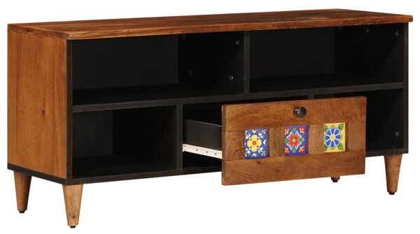TV szekrény fiókkal Dió 100 x 33 x 46 cm Tömör Mangófát
