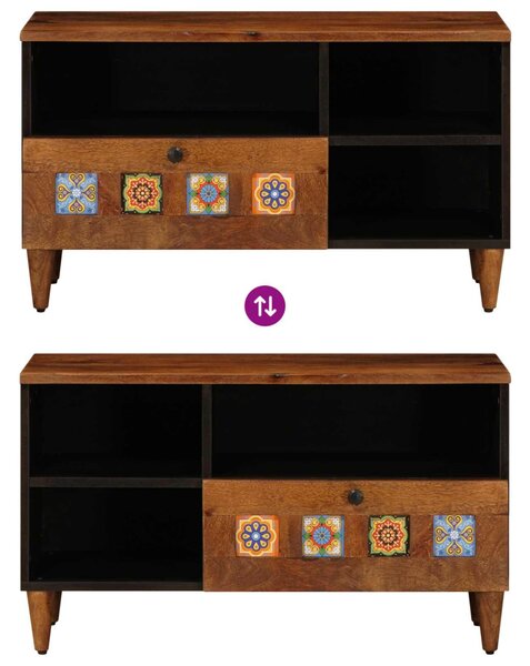 TV szekrény fiókkal Dió 80 x 33 x 46 cm Tömör Mangófát
