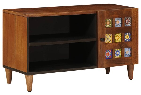 TV szekrény tárolóval Dió 80 x 33 x 46 cm Tömör Mangófát