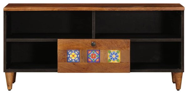 TV szekrény fiókkal Dió 100 x 33 x 46 cm Tömör Mangófát
