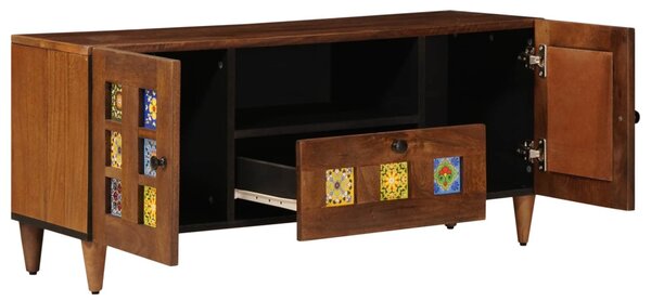 TV szekrény fiókkal ajtóval Dió 105 x 33 x 46 cm Tömör Mangófát