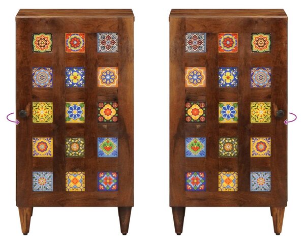 Széf tárolóval ajtóval Dió 40 x 33 x 75 cm Tömör Mangófát