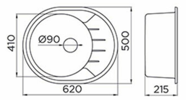 Venera M Metalac 155195 Gránit Mosogatótálca - Extra mély, Csepegtetőtálcás, Design, Szürke