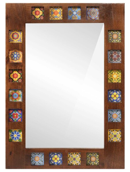 Fürdőszobai tükör tárolóval Dió 50 x 70 x 3 cm Tömör Mangófát