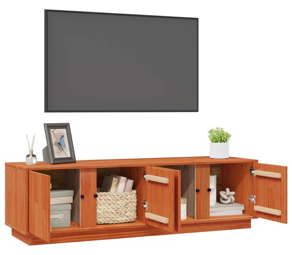 VidaXL TV szekrény Viaszbarna 140 x 40 x 40 cm Tömör fenyő