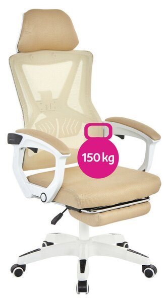 Irodai szék, bézs/fehér, teherbírás 150 kg, MALVIN