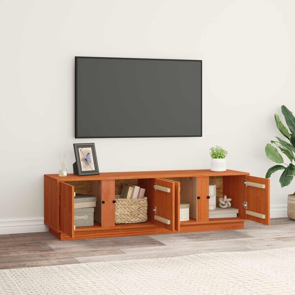 VidaXL TV szekrény Viaszbarna 140 x 40 x 40 cm Tömör fenyő