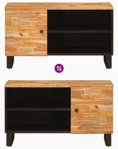 TV szekrény polcokkal Barna 80 x 33 x 46 cm Tömör Mangófát