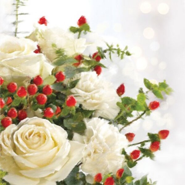 Christmas Roses papírszalvéta 33x33 cm, 20 db-os