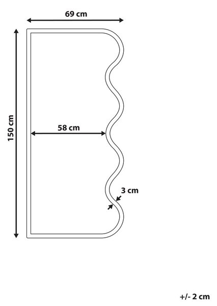 Falitükör MURAT 69 cm 150 cm Császárfa Természetes