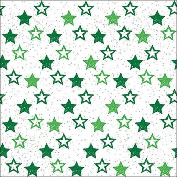 Stars All Over Green papírszalvéta 33x33cm, 20 db-os