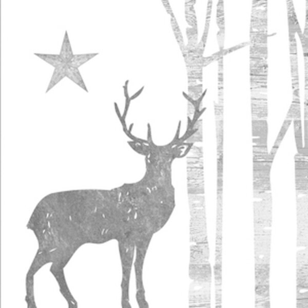 Mystic Deer Silver White papírszalvéta 25x25cm, 20 db-os