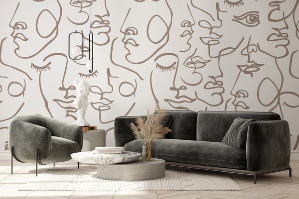Fotótapéta Absztrakt arcok, Fekete-fehér fotótapéta, w04121v1 : Uwalls.hu