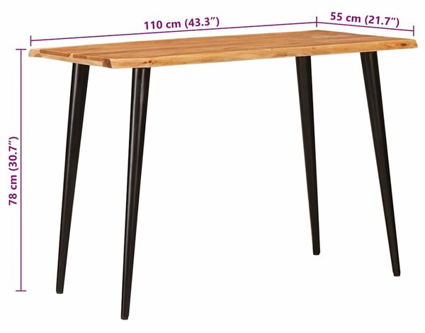 Étkezőasztalok Barna és fekete 110 x 55 x 78 cm Tömör Mangófát