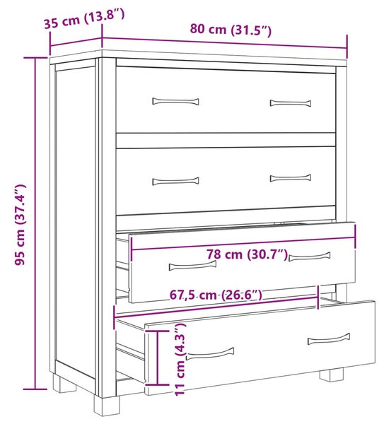 Cabinet fiókkal tárolóval Barna Faanyag