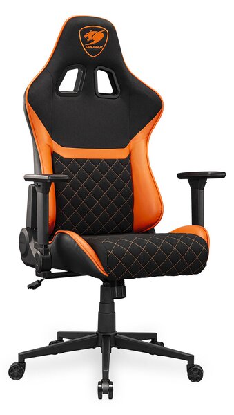COUGAR CGR-A2F Kárpitozott párnázott ülés Fekete, Narancssárga gamer szék