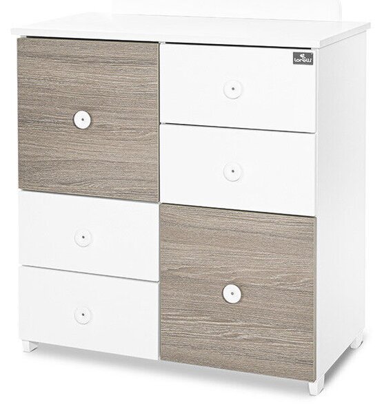 Lorelli Cupboard pelenkázó komód - White &amp; Coffee ÚJ