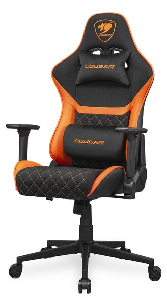 COUGAR CGR-A2F Kárpitozott párnázott ülés Fekete, Narancssárga gamer szék