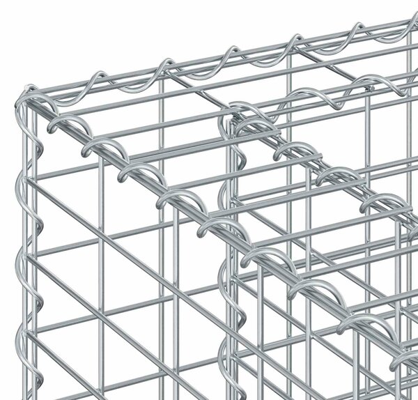 VidaXL Gabion emelt ágy 2 db 130 x 50 x 150 cm Horganyzott Acél Ezüst