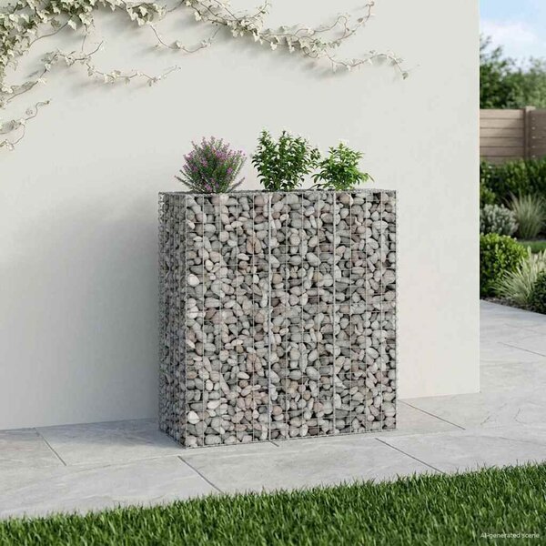 VidaXL Gabion emelt ágy 2 db 130 x 50 x 150 cm Horganyzott Acél Ezüst