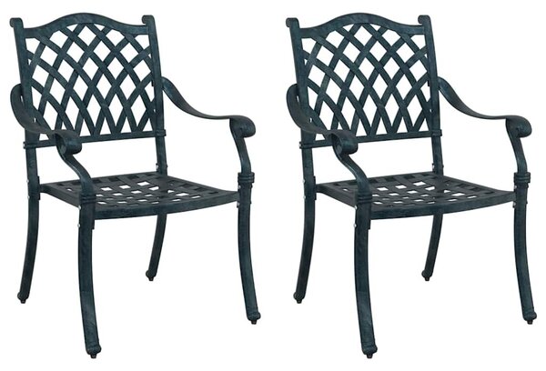 Kerti Szék 2 pcs Zöld 56 x 55 x 92.5cm Alumínium
