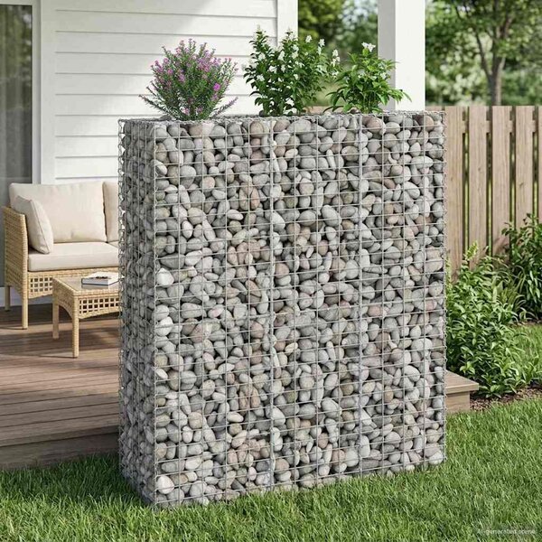 VidaXL Gabion emelt ágy 2 db 130 x 50 x 150 cm Horganyzott Acél Ezüst