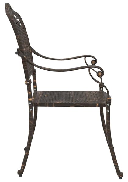 Kerti Szék 2 pcs Bronz 55 x 55 x 92,5cm Alumínium