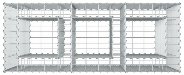 VidaXL Gabion emelt ágy 2 db 130 x 50 x 150 cm Horganyzott Acél Ezüst
