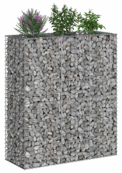VidaXL Gabion emelt ágy 2 db 130 x 50 x 150 cm Horganyzott Acél Ezüst