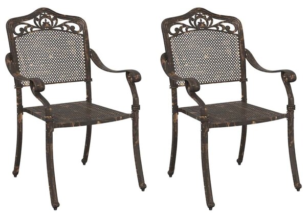 Kerti Szék 2 pcs Bronz 55 x 55 x 92,5cm Alumínium