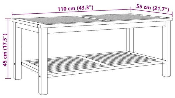 Dohányzóasztal Barna 110 x 55 x 45 cm Tömör tíkfa